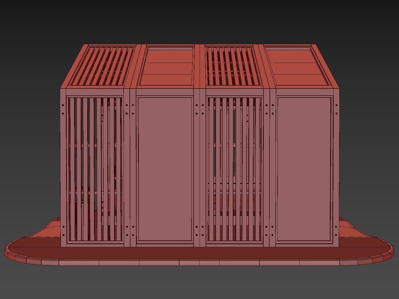 Set of pergolas and gazebos with benches 3D model_40