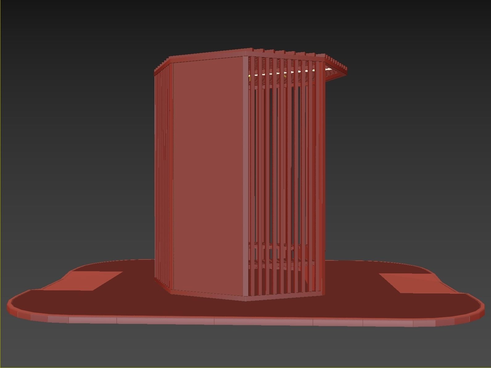 Set of pergolas and gazebos with benches 3D model_41