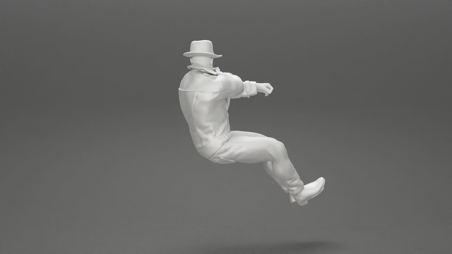 Gangster in hat driving a car and holding gun 3D print model_28