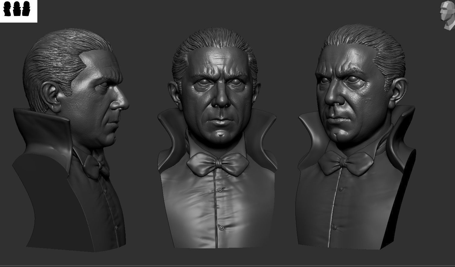 Dracula 1931 - Bela Lugosi - Bust 3D print model_5