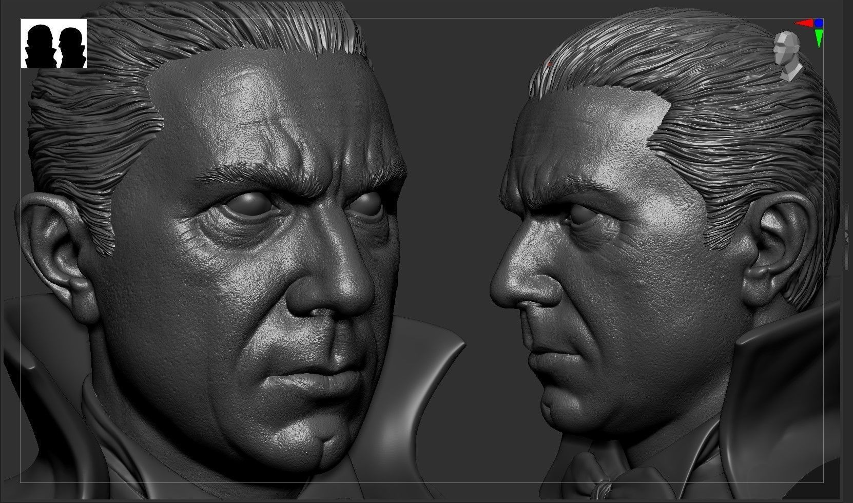 Dracula 1931 - Bela Lugosi - Bust 3D print model_6