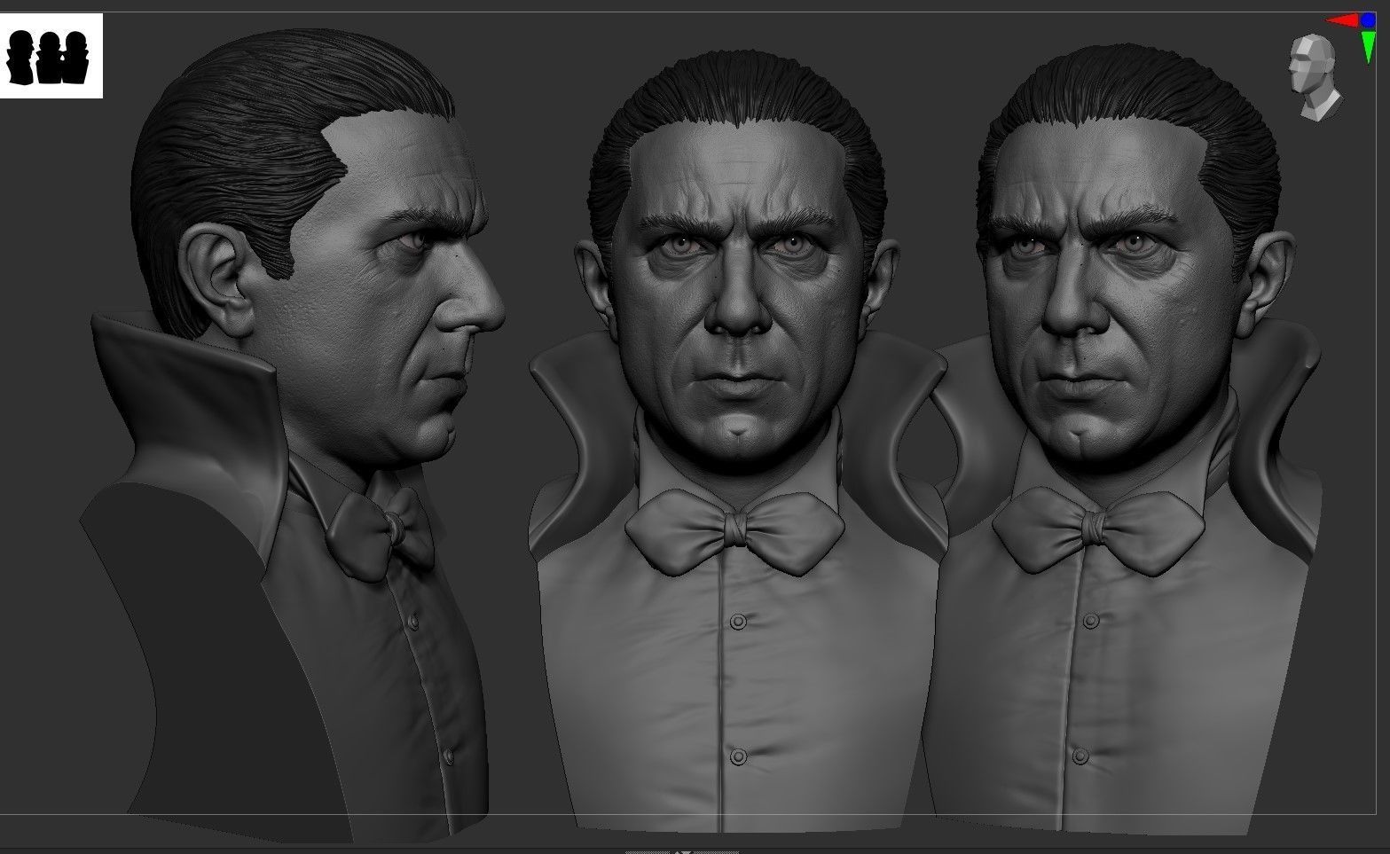 Dracula 1931 - Bela Lugosi - Bust 3D print model_3