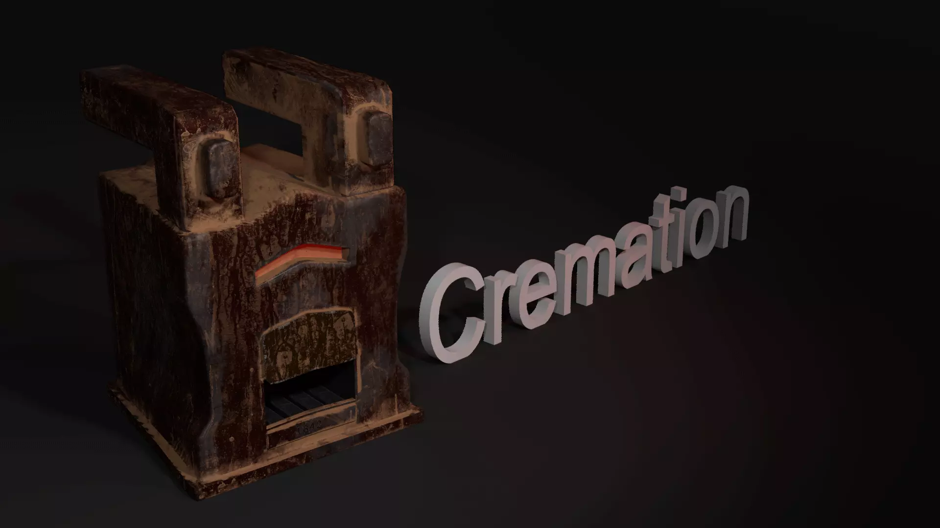Cremation Burnner Low-poly 3D model