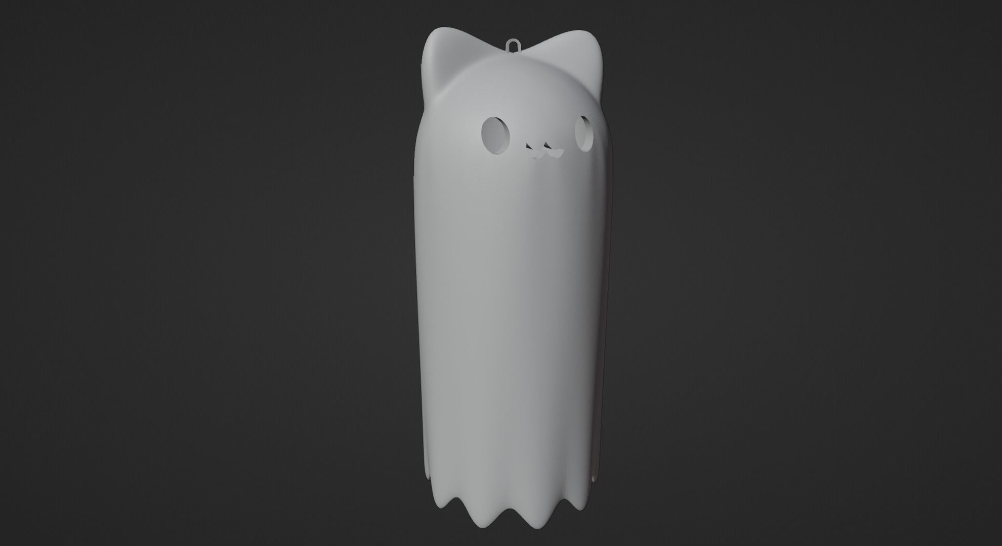 Cute Cat and Bunny Ghost Keychain 3D print model_3