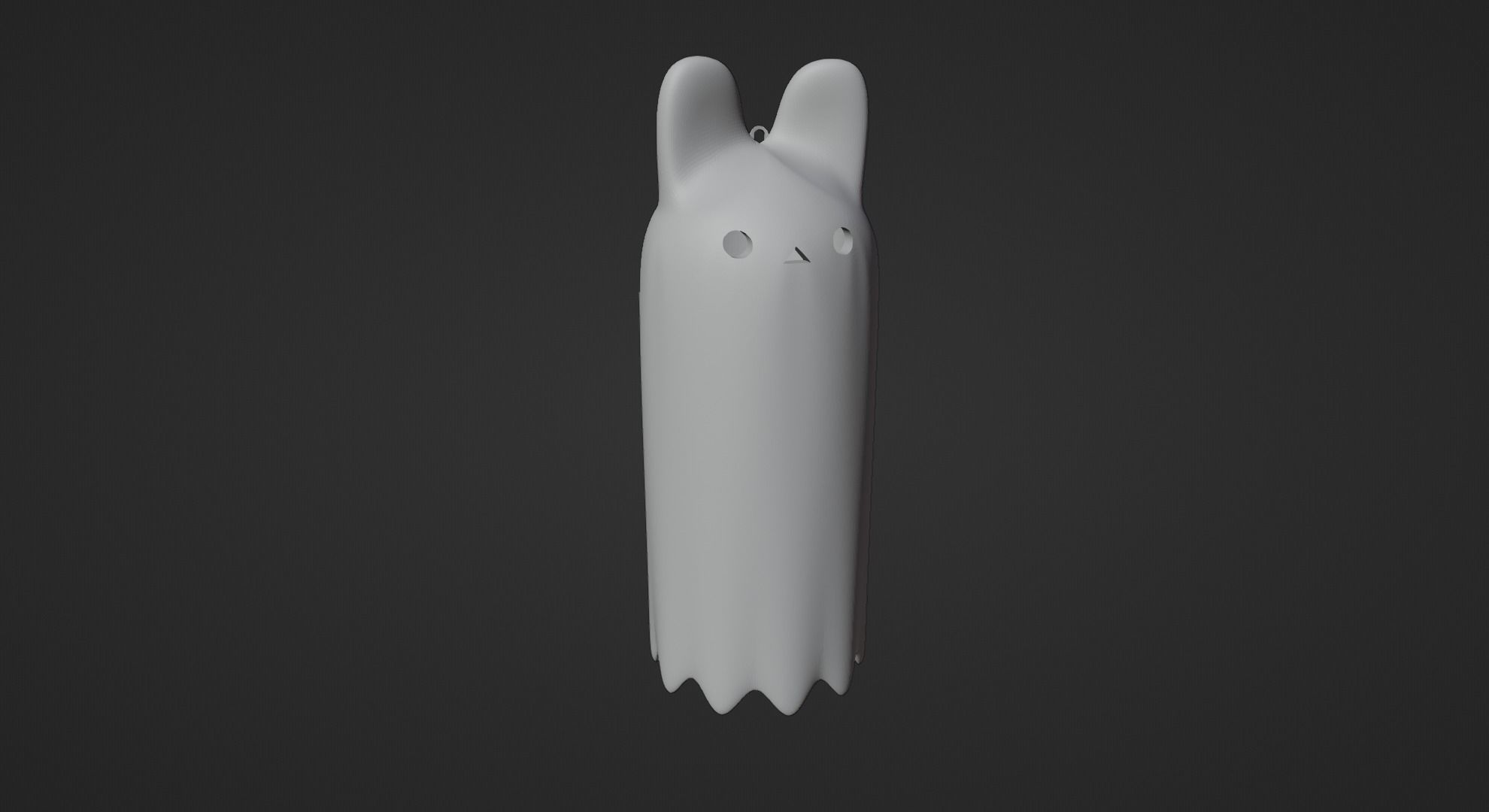 Cute Cat and Bunny Ghost Keychain 3D print model_4