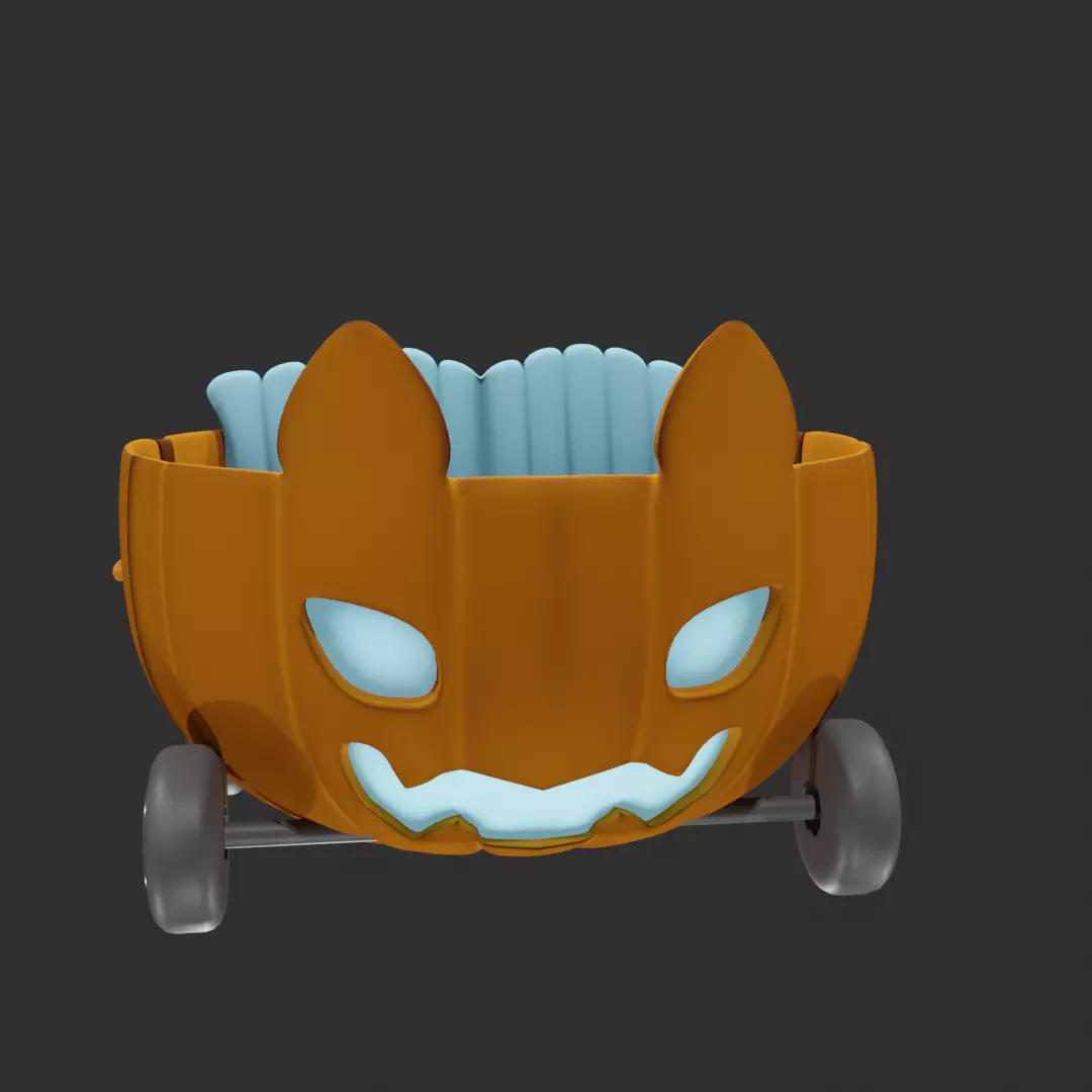 Halloween pumpkin Car Free low-poly 3D model