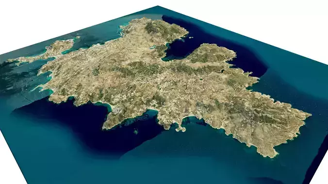 Mykonos Island full 3d model terrain