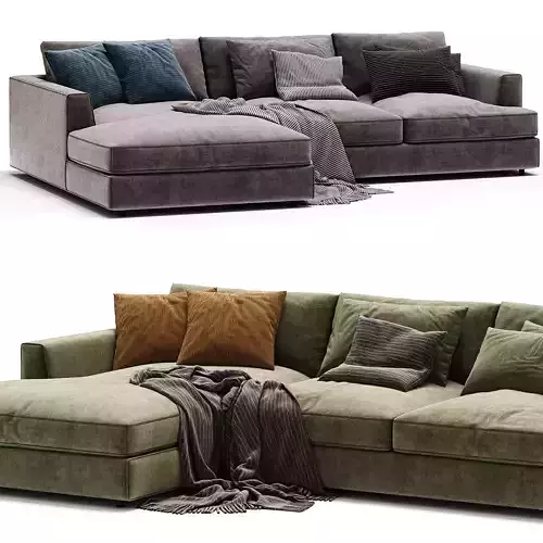 Andre Sectional Graceland Slate 3D model