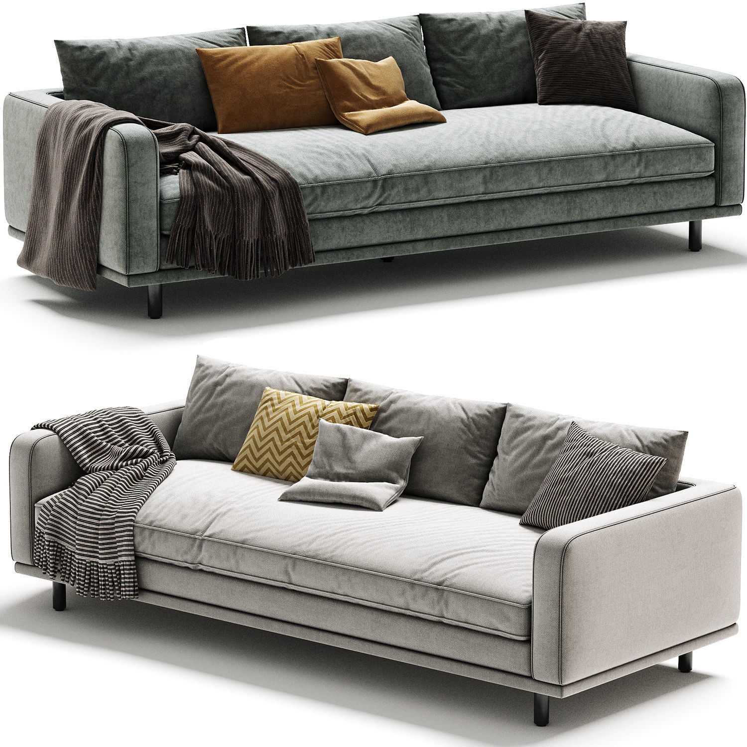 Dom 97 Sofa Portland Cobblestone 3D model_1