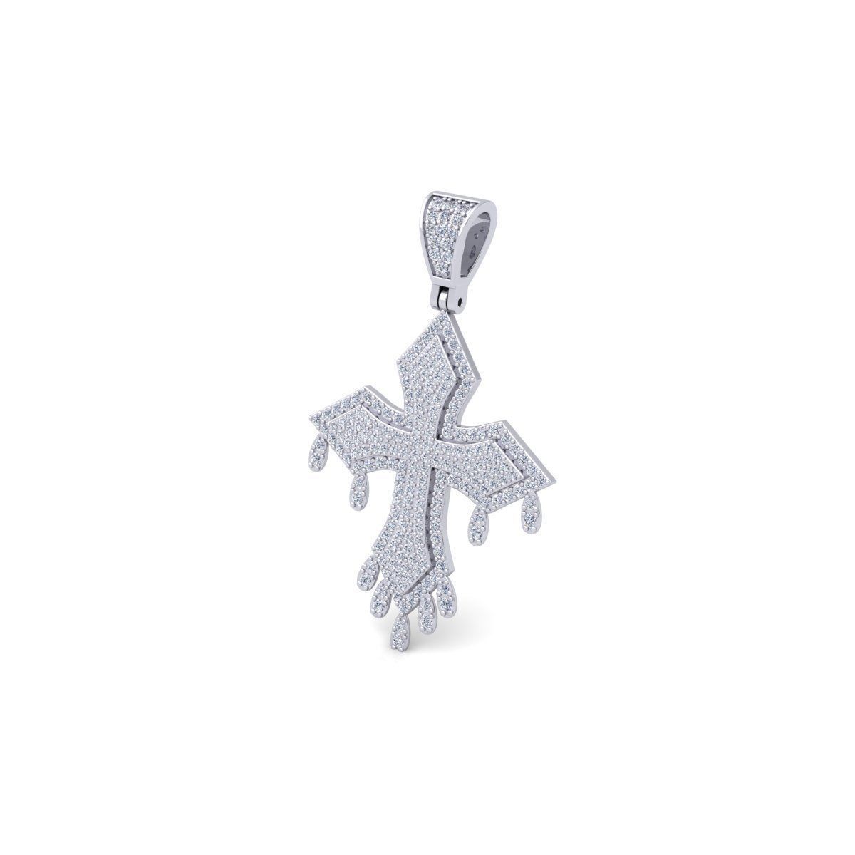 Drip Cross Pendent 3d Model and Render  3D print model_8