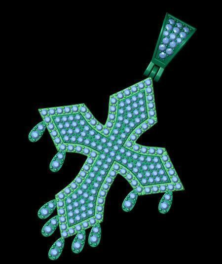 Drip Cross Pendent 3d Model and Render  3D print model_9