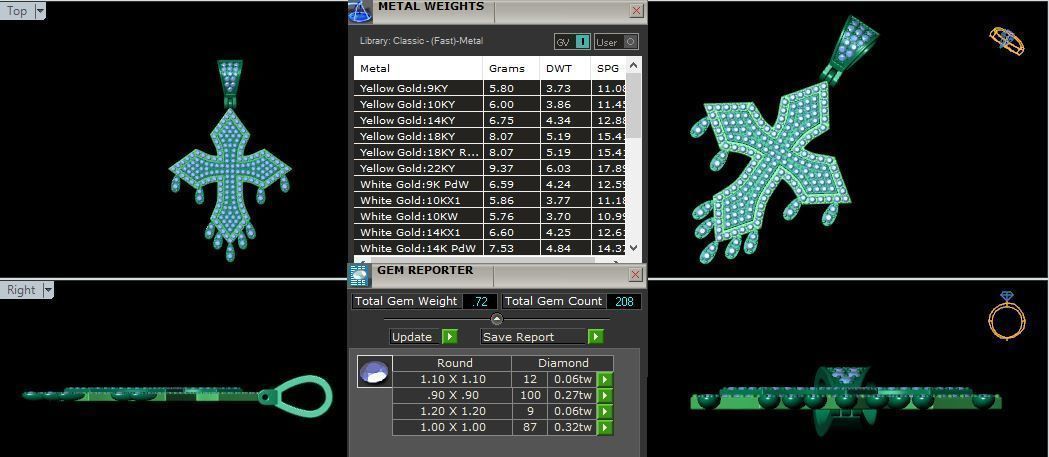 Drip Cross Pendent 3d Model and Render  3D print model_10