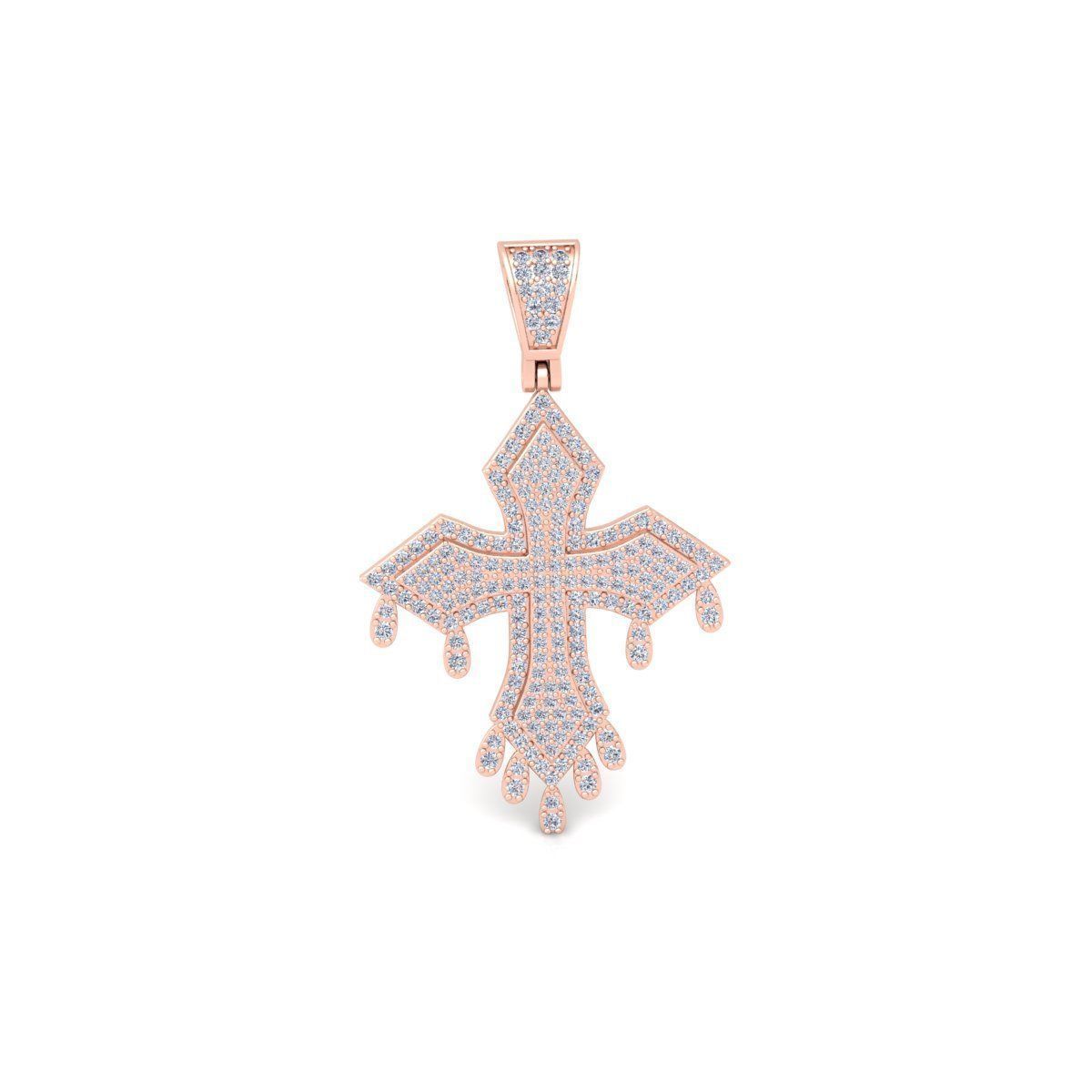 Drip Cross Pendent 3d Model and Render  3D print model_1