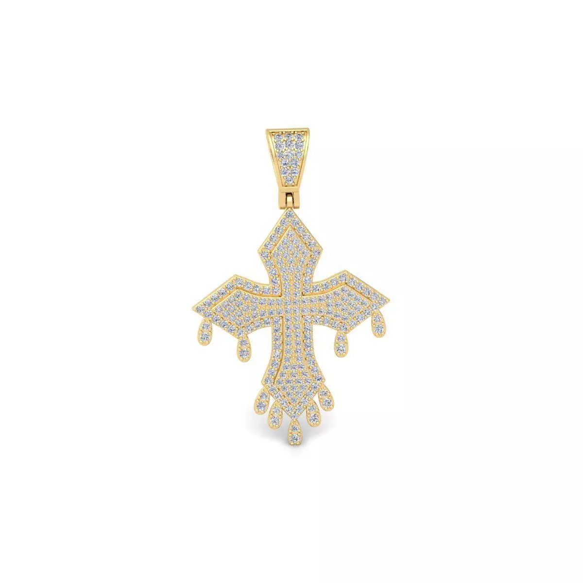 Drip Cross Pendent 3d Model and Render  3D print model_0