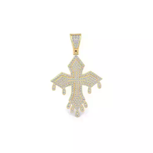 Drip Cross Pendent 3d Model and Render  3D print model