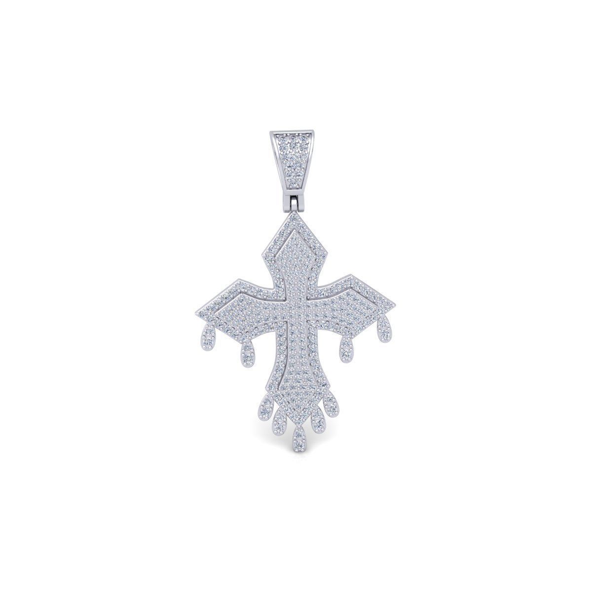 Drip Cross Pendent 3d Model and Render  3D print model_2