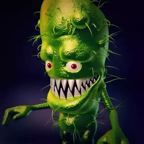 Bacteria 1 rigged 3D model