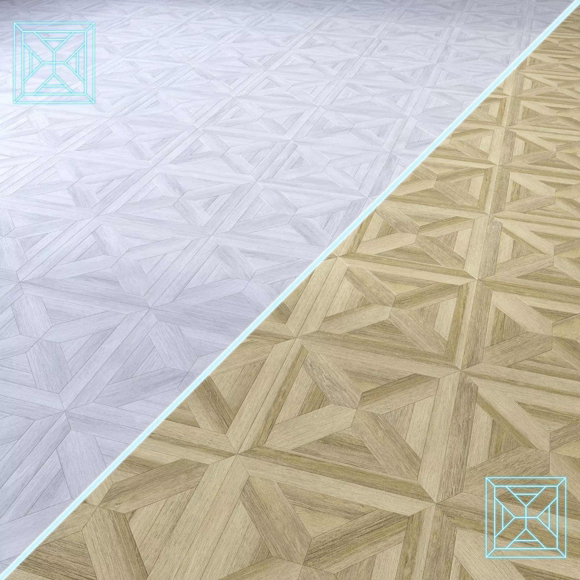 Parquet - Laminate - Wooden floor 2 in 1 Low-poly 3D model_0