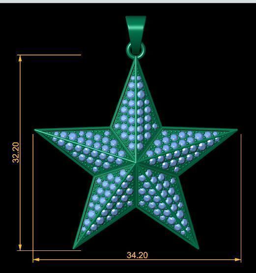 Start Pendent 3d Model and Render  3D print model_11