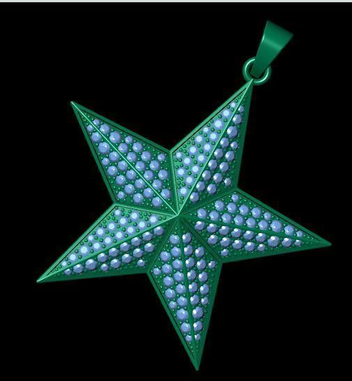 Start Pendent 3d Model and Render  3D print model_9