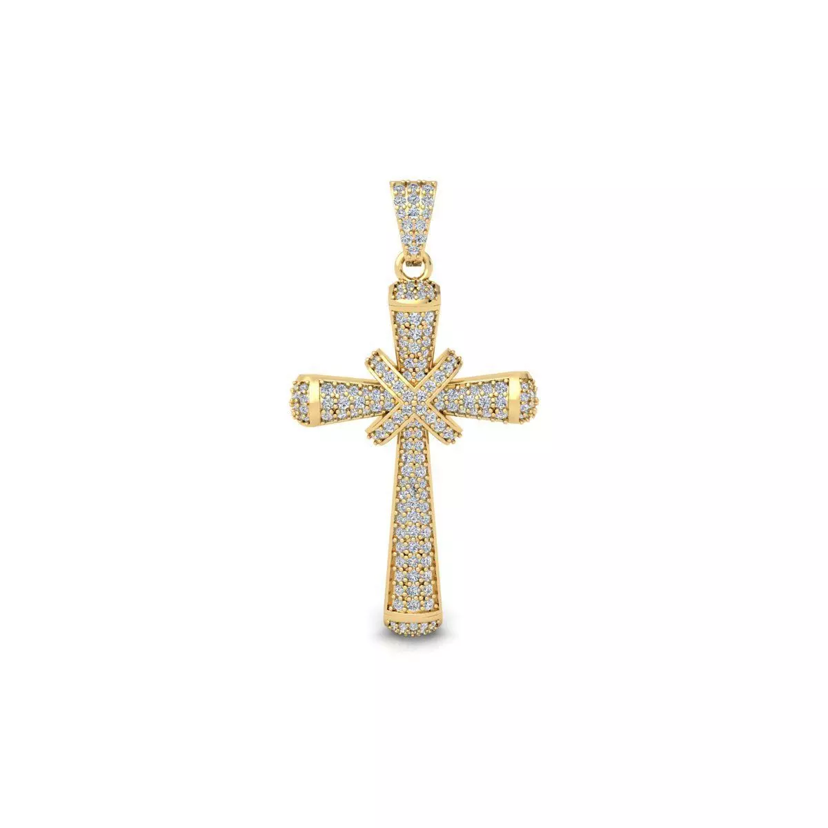 Fancy Cross Pendent 3d Model and Render 3D print model