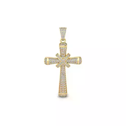 Fancy Cross Pendent 3d Model and Render