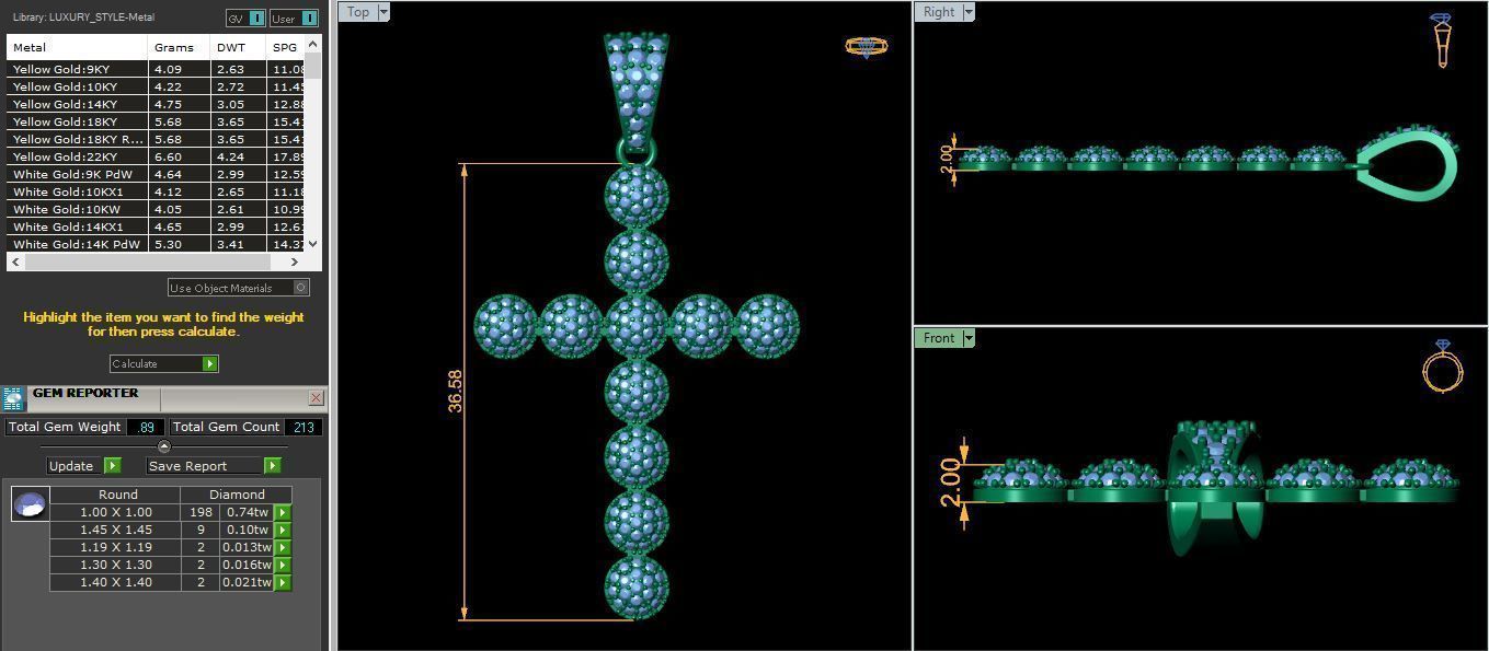 Ball Cross Pendent 3d Model and Render 3D print model_9