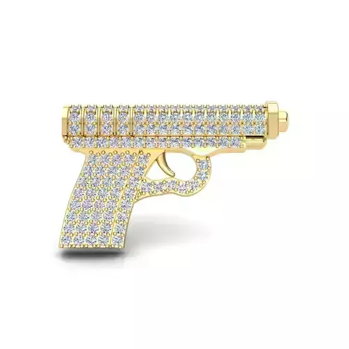 Gun Pendent 3d Model and Render Detail