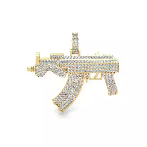 Fancy Gun Pendent 3d Model and Render Detail
