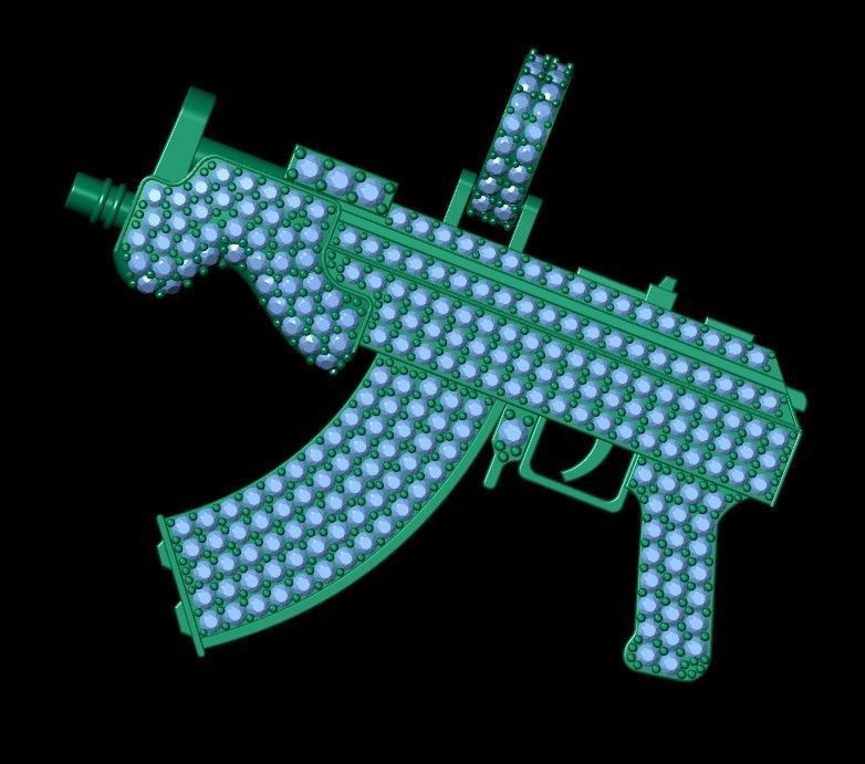 Fancy Gun Pendent 3d Model and Render Detail 3D print model_9