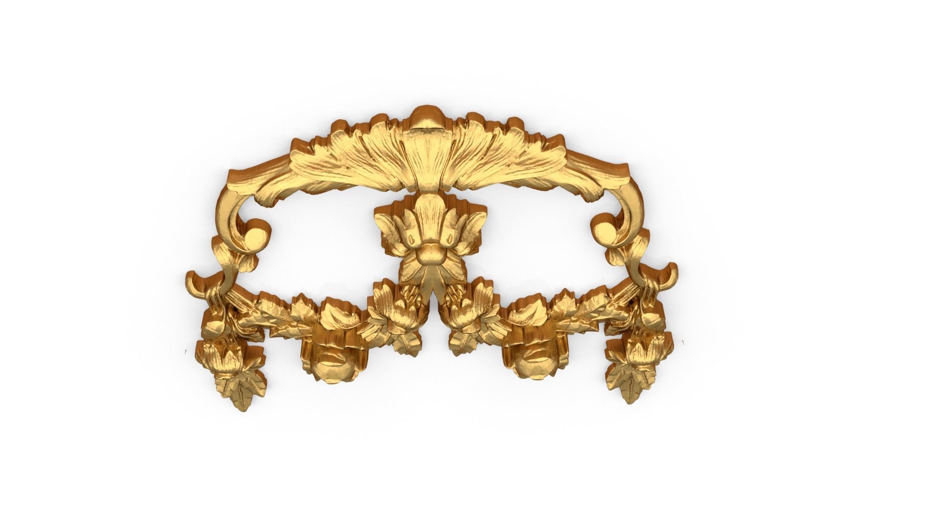 Classic carved decor ornament 363 3D model_4