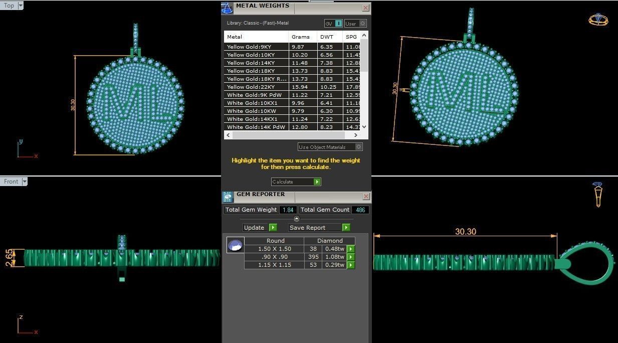 Round Pendent 3d Model and Render 3D print model_10
