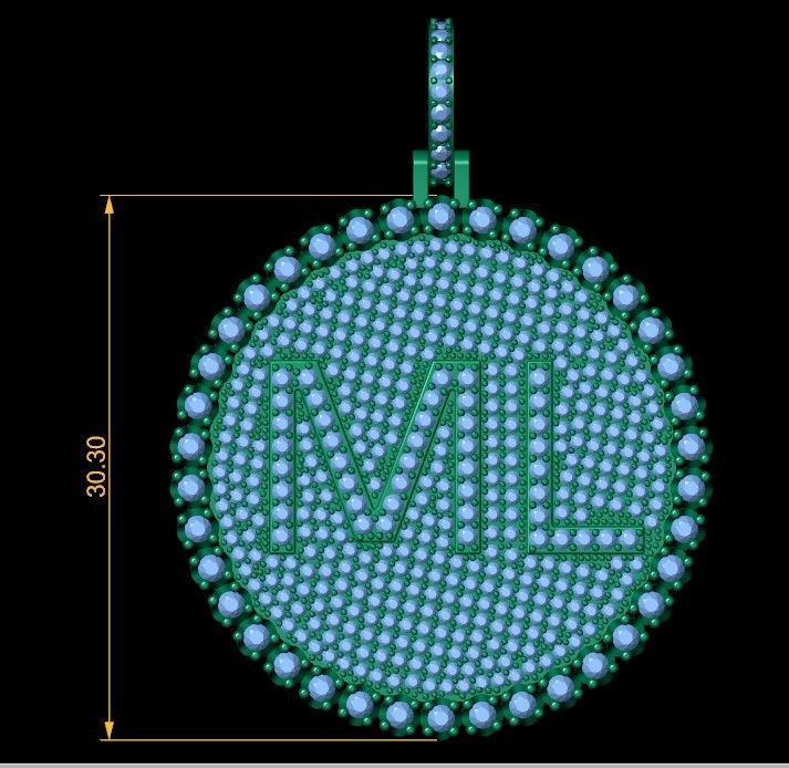 Round Pendent 3d Model and Render 3D print model_11