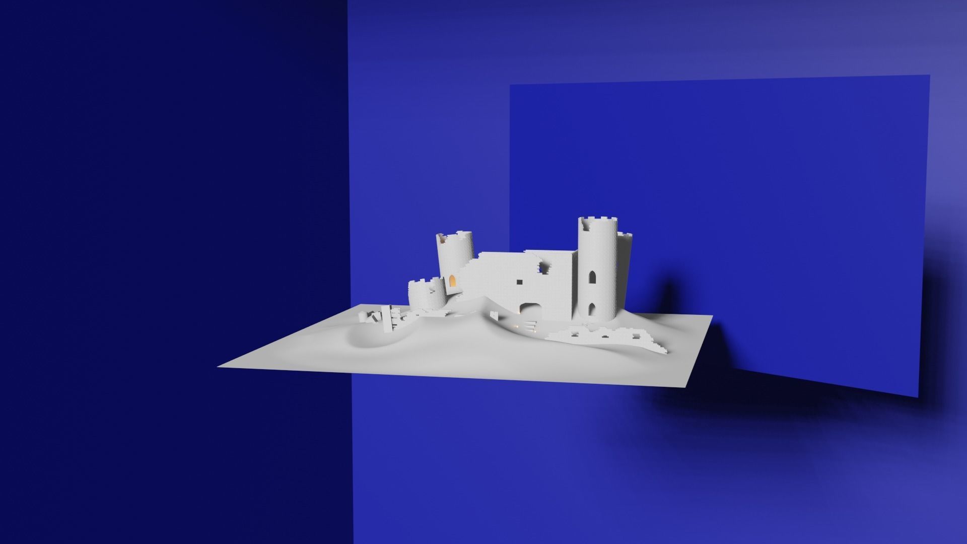 Broken Castle Low-poly 3D model_4