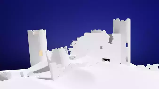Broken Castle Low-poly 3D model