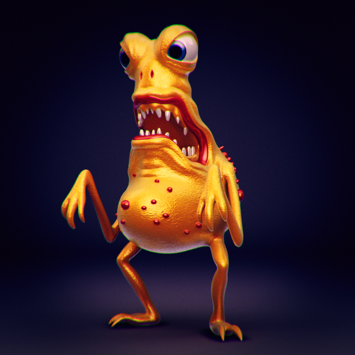 Bacteria 2 rigged 3D model_1