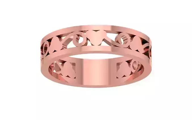 Floral Wedding Band 3dm STL OBJ FBX Render Details