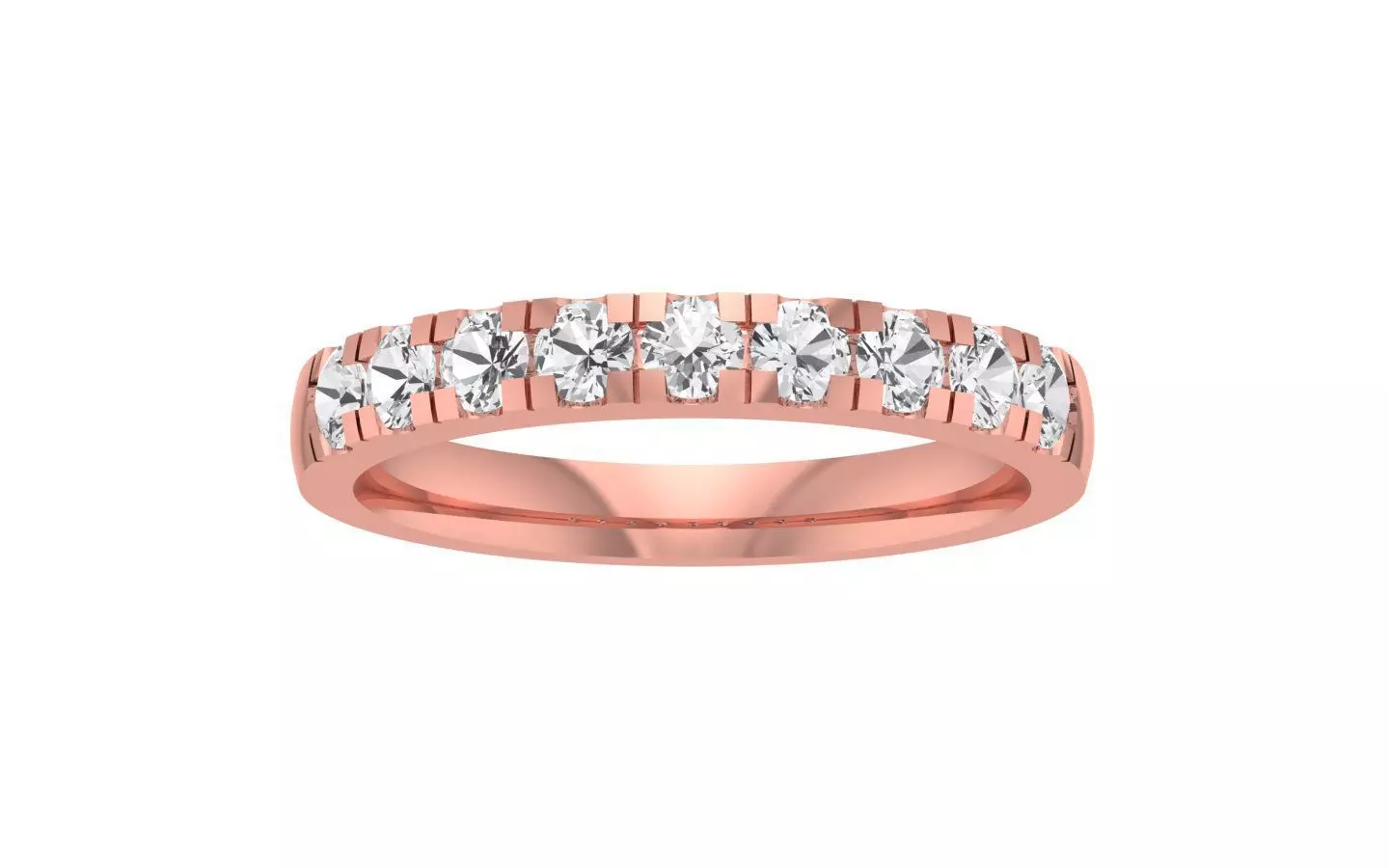 Pave Setting Round  Wedding Band 3dm STL OBJ FBX Render Details 3D print model_0