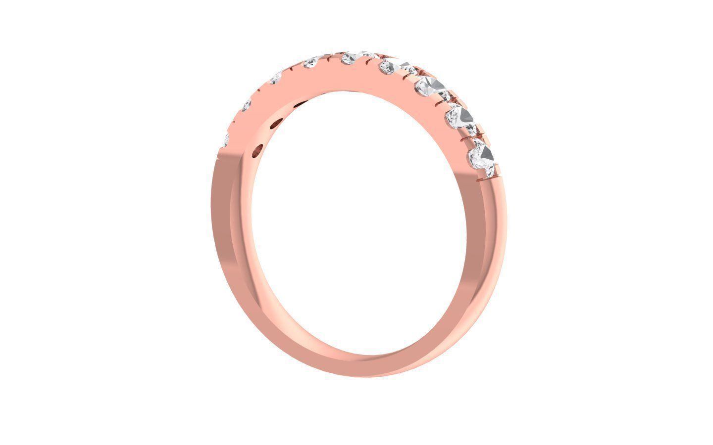 Pave Setting Round  Wedding Band 3dm STL OBJ FBX Render Details 3D print model_1