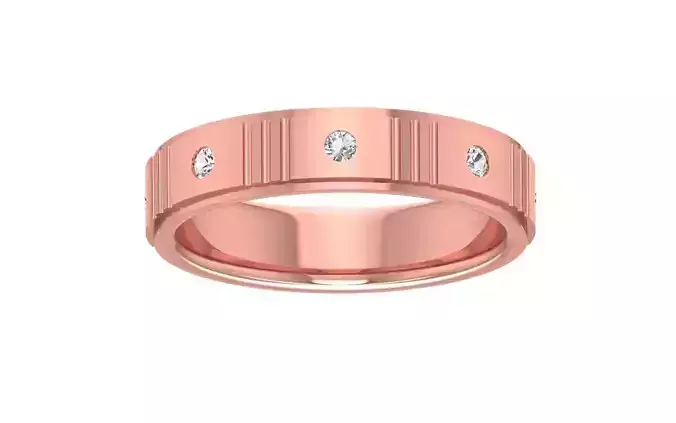 Round Diamond Wedding Band 3dm STL OBJ FBX Render Details
