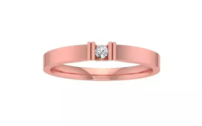 Round Diamond Solitaire Wedding Band 3dm STL OBJ FBX Render 