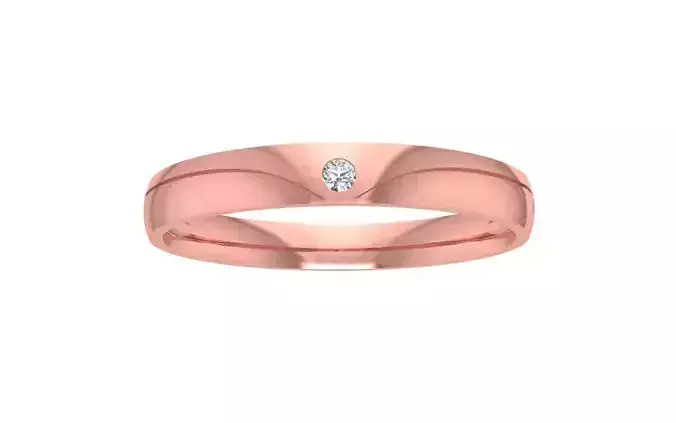 Round Cut Solitaire Wedding Band 3dm STL OBJ FBX Render Details