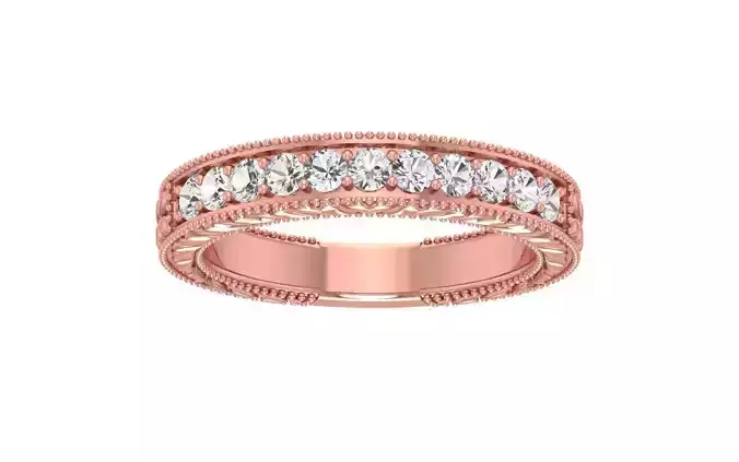 Round Diamond Wedding Band 3dm STL OBJ FBX Render Details