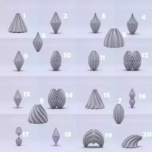 3D printed vases 3D print model
