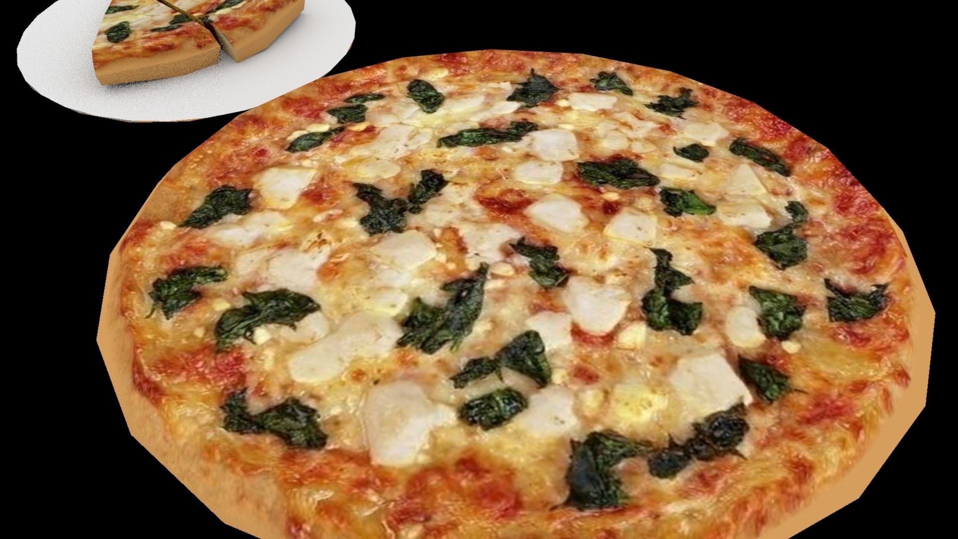 Pizza Low-poly 3D model_5