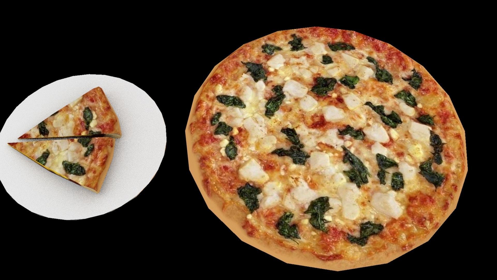 Pizza Low-poly 3D model_6