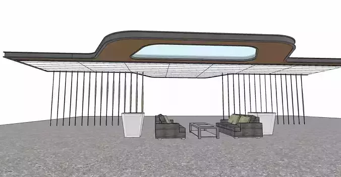 Entrance dropline shading area 3d model 3D model