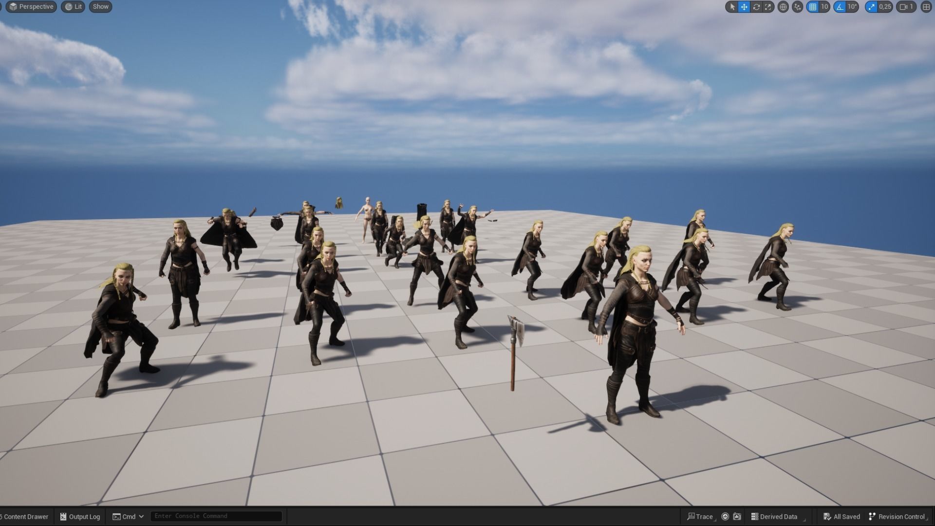 Viking 5 woman Berserker A pose Low-poly character Low-poly 3D model_15