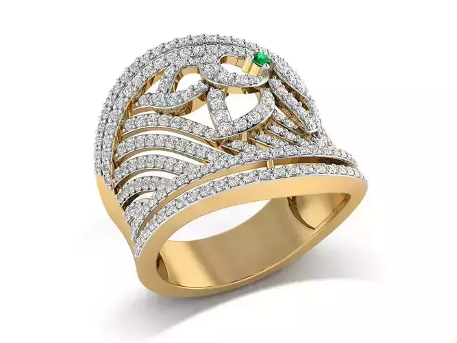 Flower ring with gems