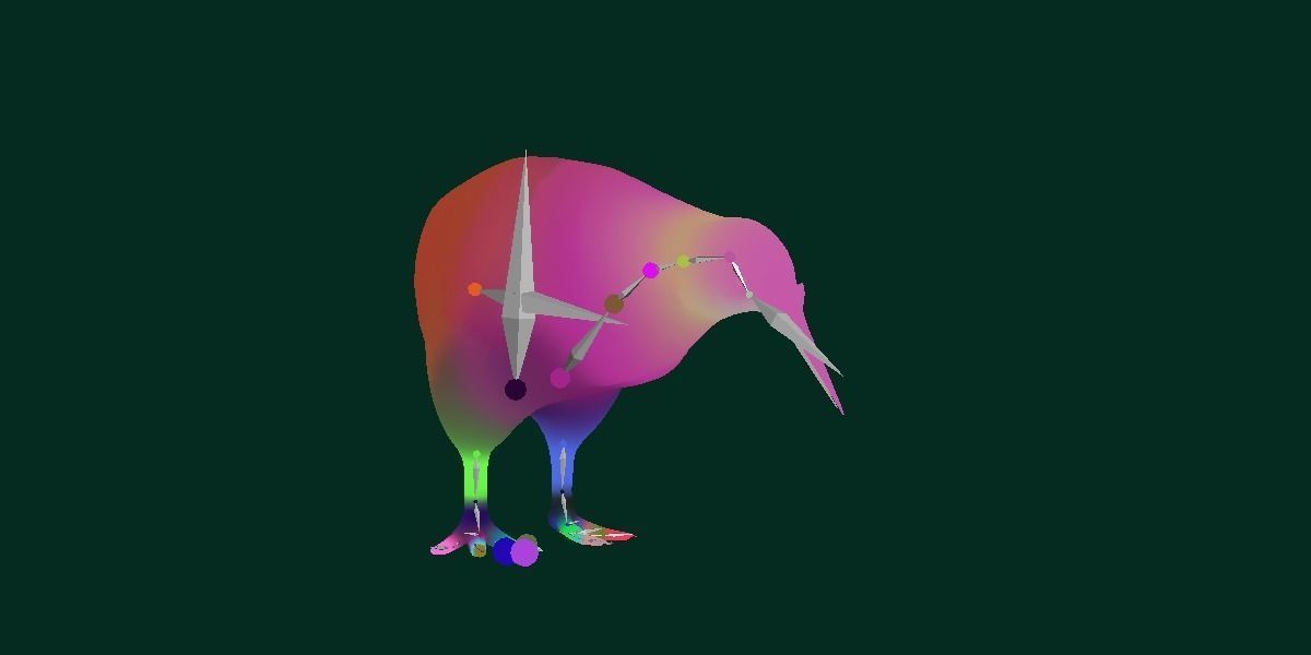 Kiwi Flightless Bird Animal Low-poly 3D model_17